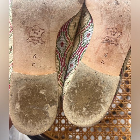 Vintage Zalo Needlepoint Geometrical Pattern Loafers Flats Size 6 Made In Spain - Picture 9 of 9